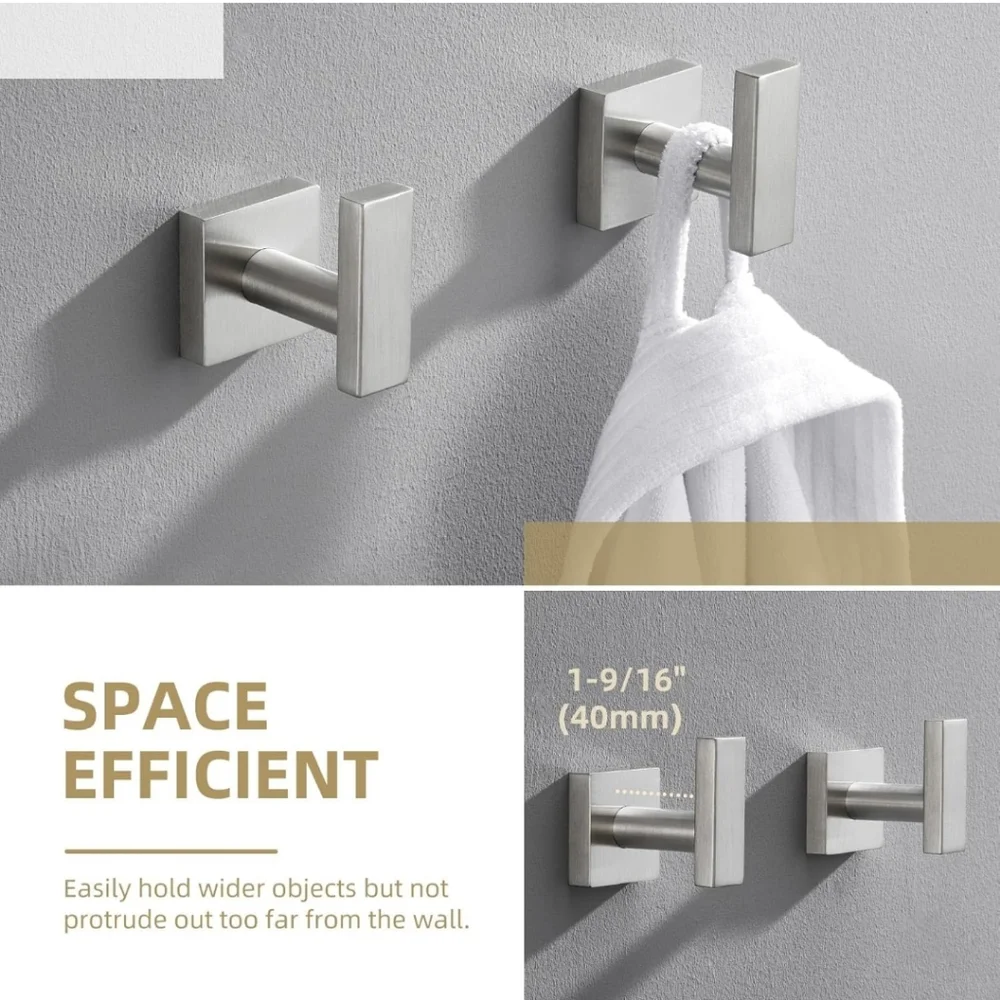Sleek Silver Geometric Wall Hooks